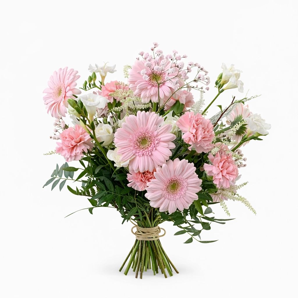 Soft Blush - Rosa & Vit Bukett